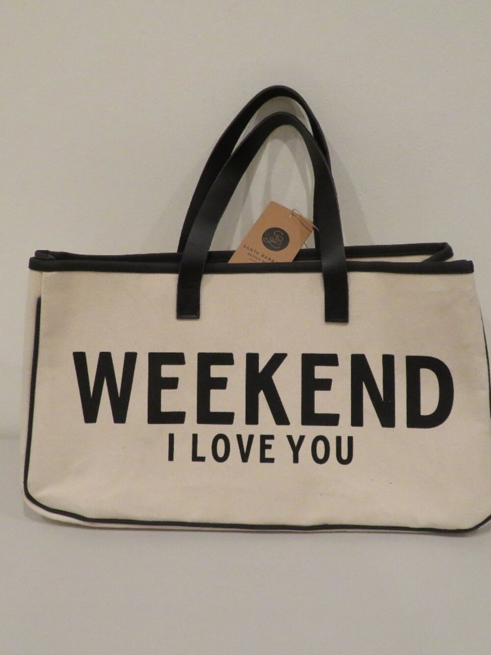 Santa Barbara Design Studio Weekend I Love You Canvas Tote Bag 20x11 Hold Everyt